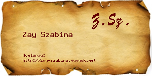 Zay Szabina névjegykártya