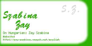 szabina zay business card